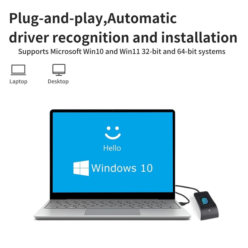 JIAN BOLAND USB Fingerprint Reader for Windows10/11, Black gallery