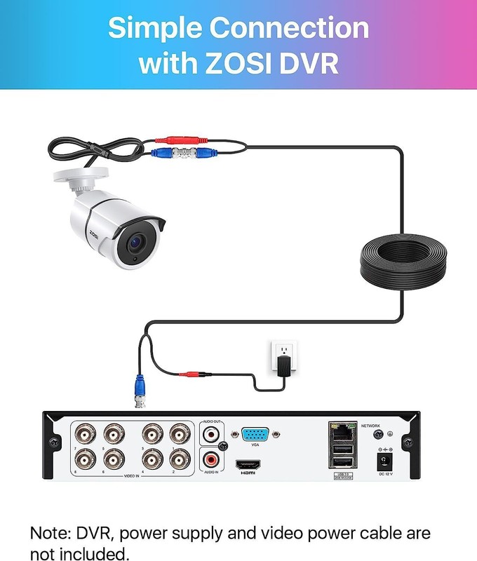 ZOSI 1080P HD Add-On Security Camera CCTV IP67 Weatherproof 100ft Night Vision gallery