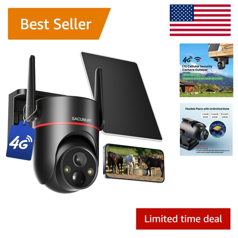 2K HD Cellular Security Camera, Solar Powered with Night Vision & Motion Alerts