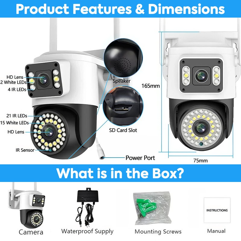 4MP HD Security Camera Wireless Outdoor Home Night Vision 2.4G Wifi CCTV Camera gallery