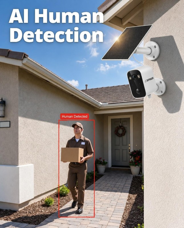 AI 4K Solar Powered Everwatch Battery Wireless Security Camera, AI Detection,... gallery