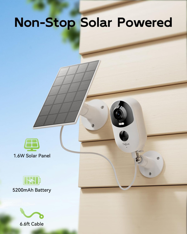 Solar 4MP Wireless Security Cameras - Color Night Vision, No Subscription, 2-Way gallery
