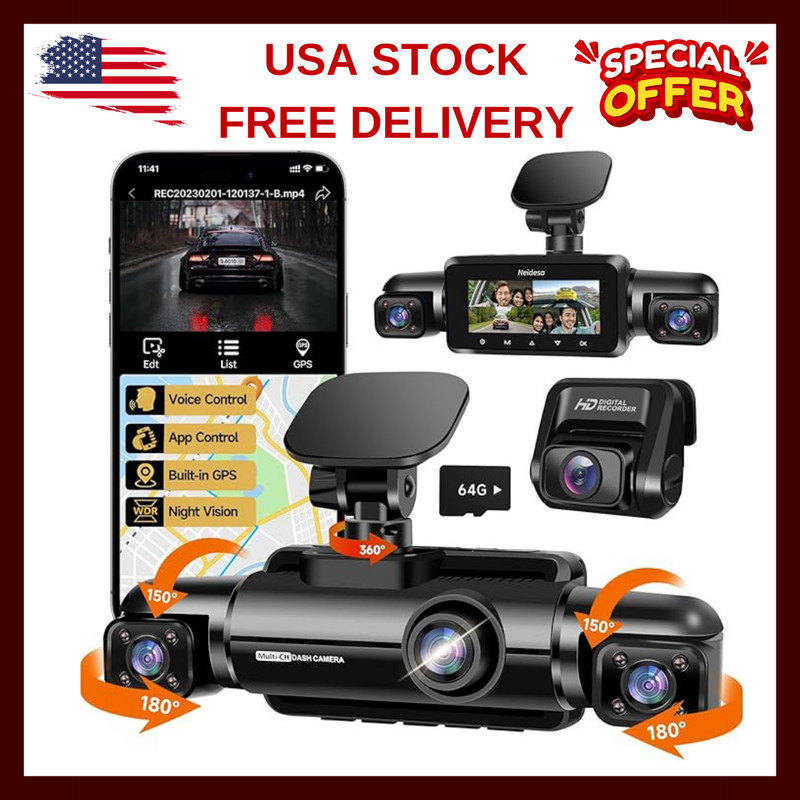 Mejor Camara De Seguridad FHD 1080P Para Carros De 360° Cámara De 4 Canales