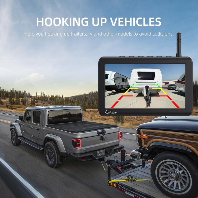 eRapta Wireless Backup Camera Magnetic: 5” Portable, 5 inch-1 camera, black gallery