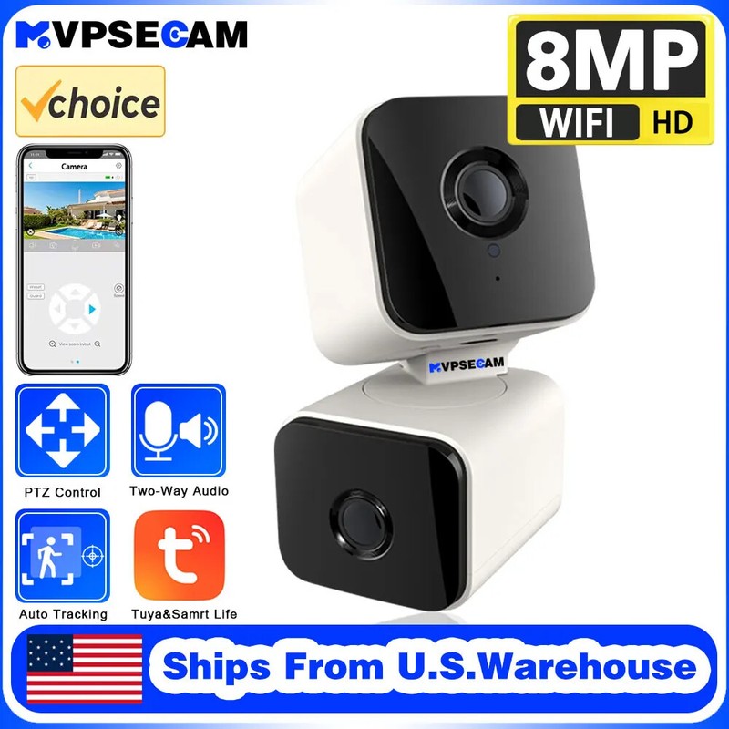 8MP 4K WiFi Security Surveillance IP Camera Home AI Track Audio TUYA PTZ Camera