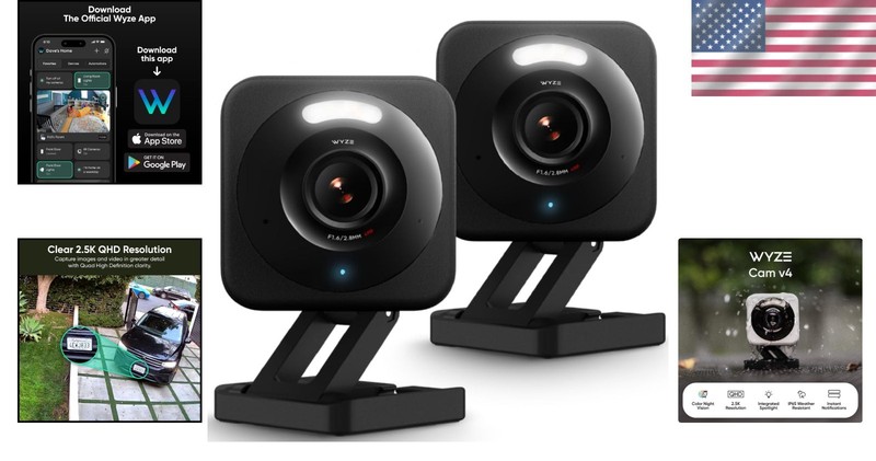 Weatherproof 2.5K AI Security Camera 2-Pack gallery