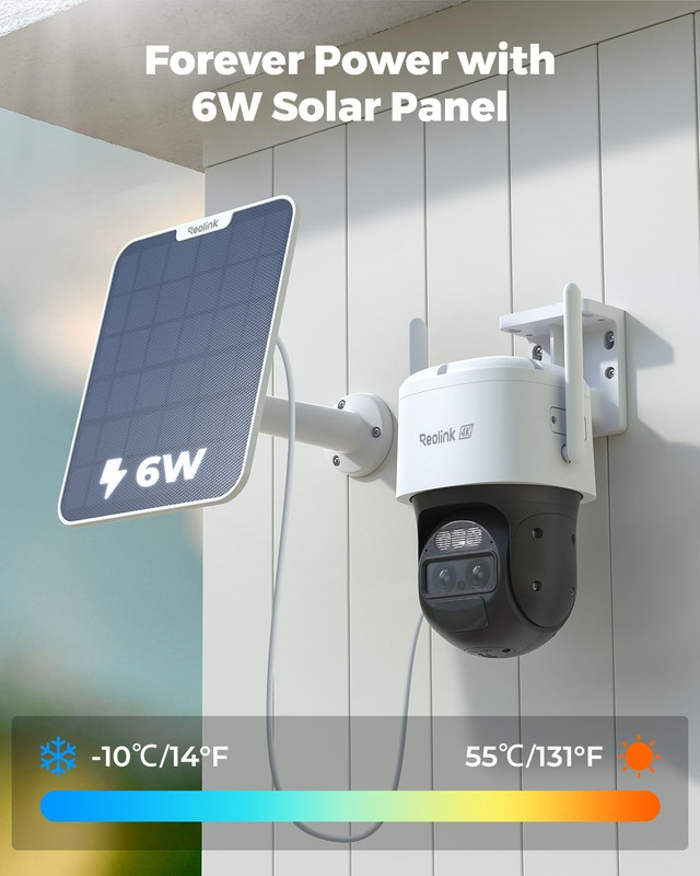 REOLINK 4K Dual Lens Solar Security Camera Outdoor, PTZ with Auto Tracking, 8X H gallery