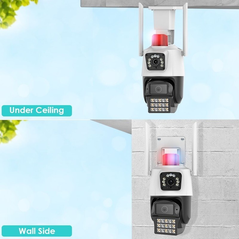 8MP 4K Dual Lens Dual Screen IP Camera PTZ Wifi CCTV Security Camera With Alarm gallery