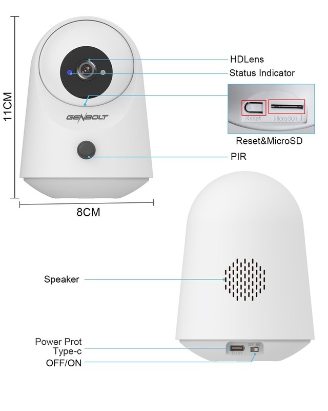 2K WiFi Indoor Security Camera - Wireless Pan Tilt Pet & Baby Monitor, 5000mAh B gallery