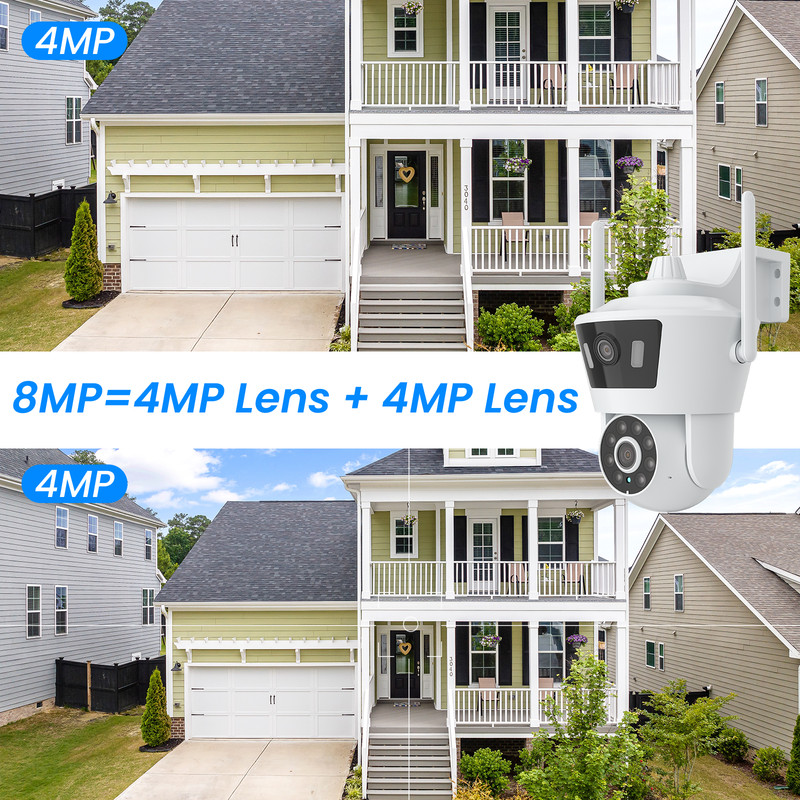 Wireless 4MP Dual Lens Camera Wifi CCTV Home Security Camera Color Night Vision gallery