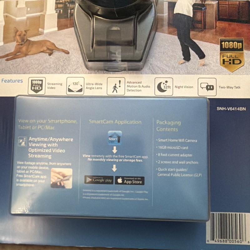 New in Package Samsung Home Monitoring Smart Cam HD Plus SNH-V6414BN gallery