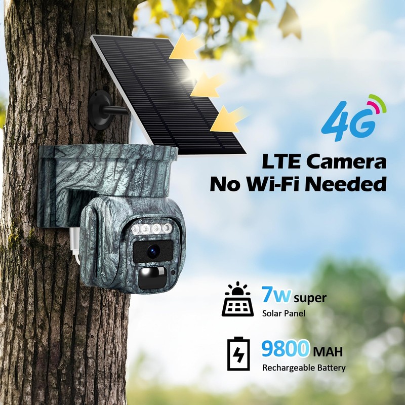 4G LTE Cellular Security Camera No WiFi Solar Outdoor Night Vision With SIM Card gallery
