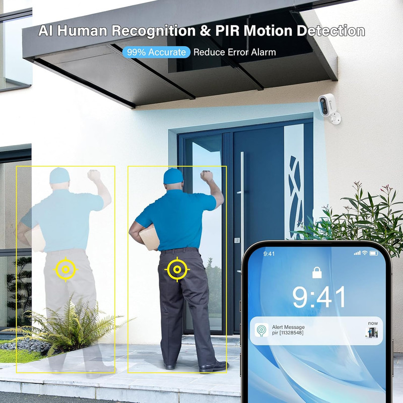 Wireless Security Camera, 2.4Ghz Wifi Camera Battery Powered with AI Smart Detec gallery