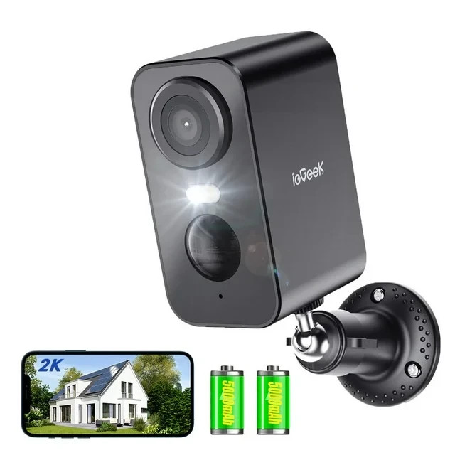 ieGeek Wireless Outdoor Security Camera 2K Home WiFi Battery CCTV System Alexa