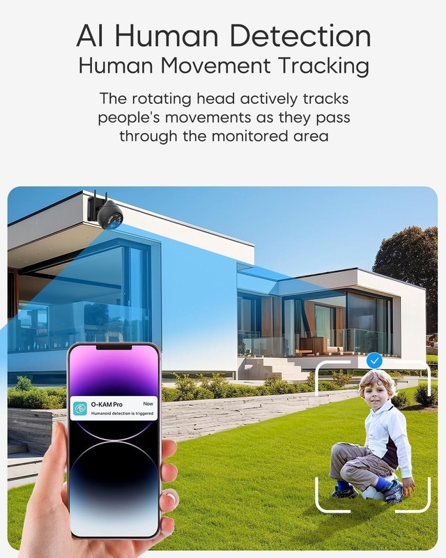 4MP Outdoor Security Camera 360° View with Color Night Vision & Siren Alarm gallery