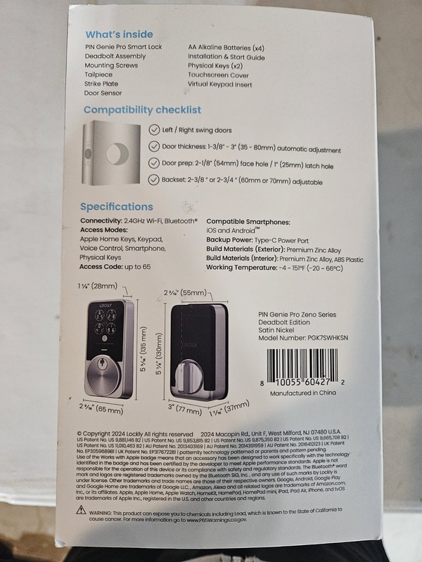 NEW! Lockly PIN Genie Pro Smart Deadbolt Siri/Google/Alexa, Keypad, App, Key gallery