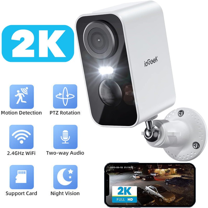 ieGeek 2K HD Outdoor Wireless WiFi Battery Powered Night Vision Security Camera