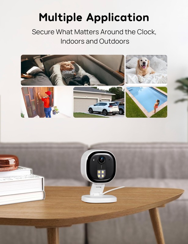 Security Cameras Outdoor, Wired 2K Wi-Fi Cameras for Home Security, 2.4G Indo... gallery