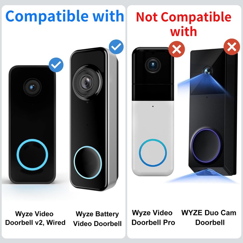 Doorbell Mount for Wyze Battery Video Doorbell and Video Doorbell v2,Wired, 3... gallery
