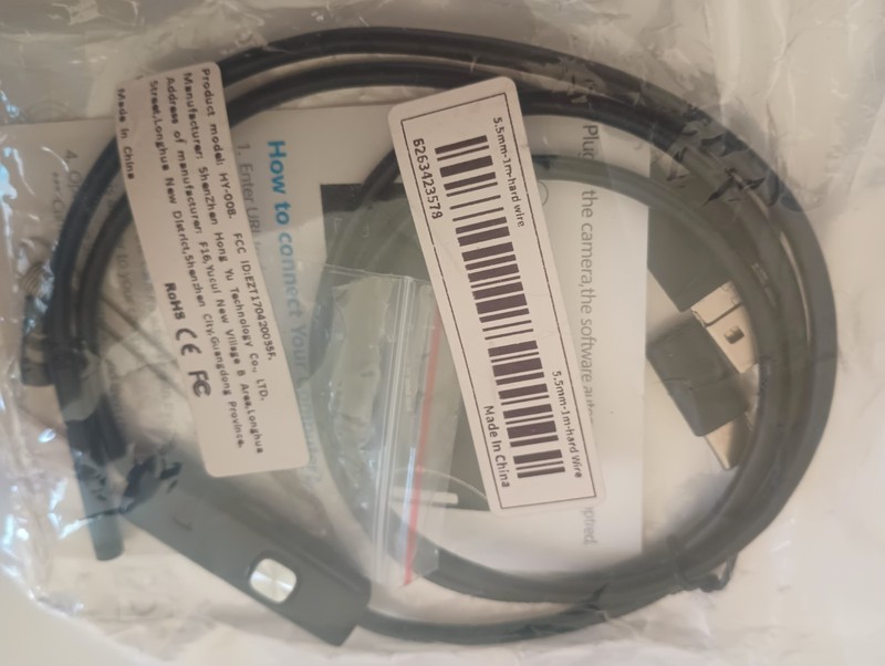Plug In Play Small Camera 5.5mm -1M-HARDWIRE Model Hy-008 Plumbing Tool Ectera