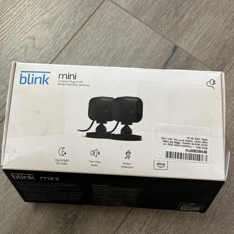 Blink Mini 2-Pack Indoor 1080p HD Security Cameras with Wi-Fi, Black gallery