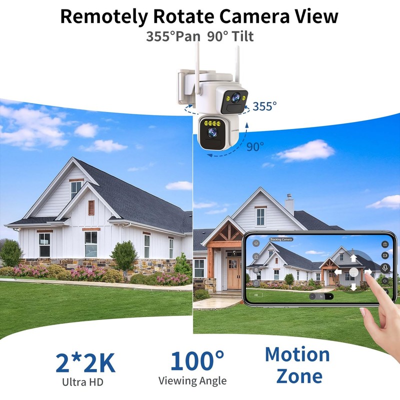 Camara Solar Với Lente Dual Y Zonas De Movimiento Para El Hogar De Lujo gallery