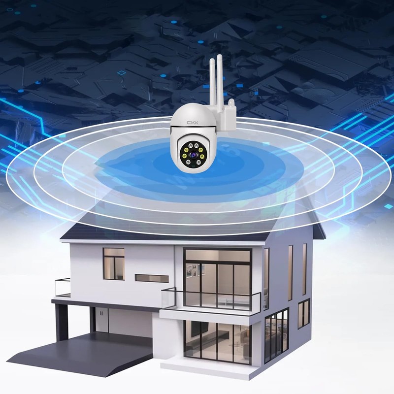 CKK 3pk 1080P Security Cameras Outdoor PTZ WiFi 2.4G/5G Dual-Band Alexa 360° gallery