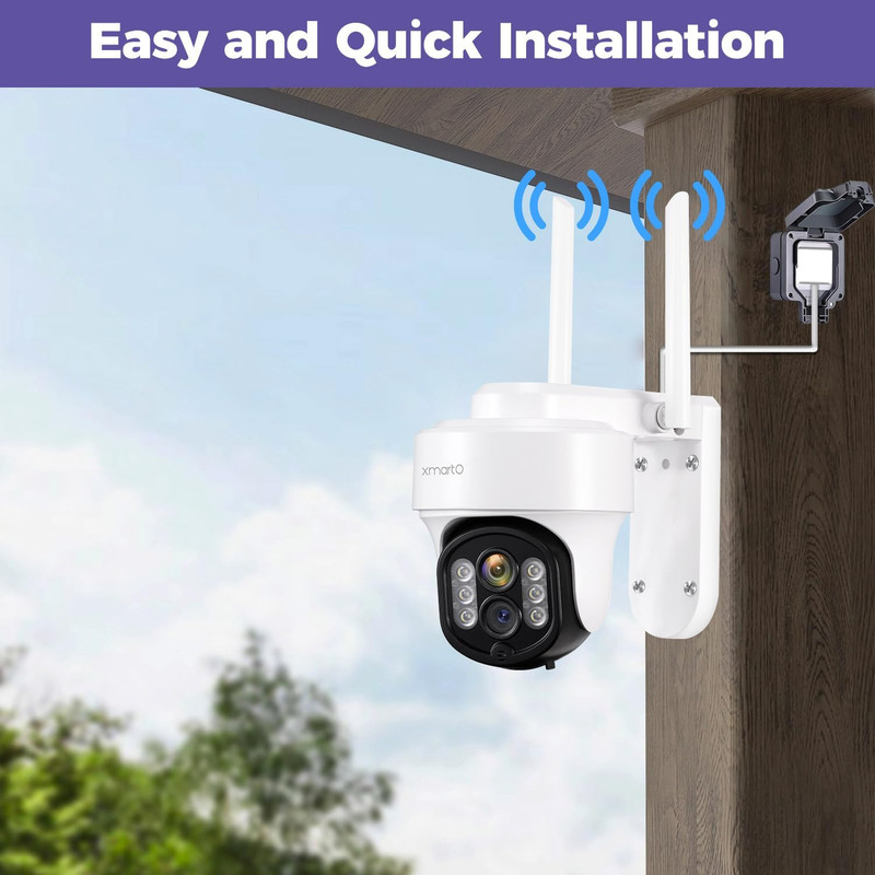 Auto-Track Security Camera Outdoor Wireless, 3MP Wifi PTZ Security Camera AC ... gallery