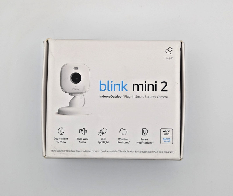 Blink Mini 2, Plug In Smart Security Camera, Indoor/Outdoor, White ~ NEW SEALED