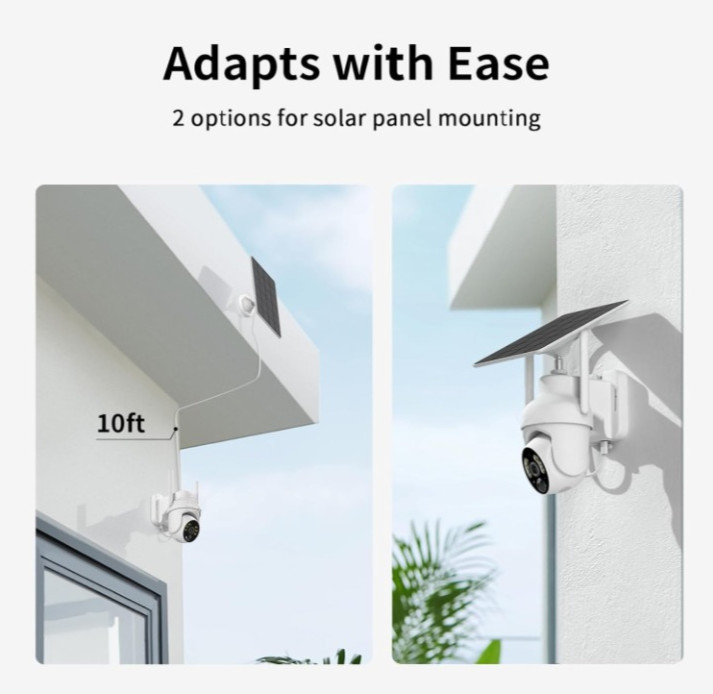 2 Cámaras Seguridad Solar 2K WiFi Exterior PTZ Visión Nocturna Audio Bidireccion gallery