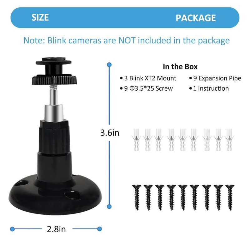 Blink Outdoor Camera Mount, 360 Deg Adjustable Indoor/Outdoor Wall Mount Bracket gallery