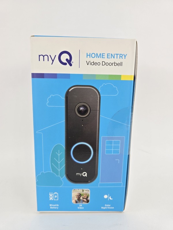 Chamberlain myQ Smart Video Doorbell Wired/Wireless Wi-Fi Black – New – Sealed