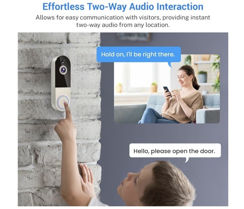 Wireless Video Doorbell Camera, Smart Outdoor Surveillance Cam, Live View, Cloud gallery