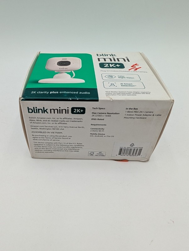 Blink Mini 2K+ IP Surveillance Camera White Indoor/Outdoor Night Vision Alexa gallery