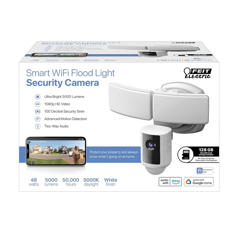 Smart WiFi Floodlight Camera Feit Electric 5000 Lumens 1080p HD 128GB gallery
