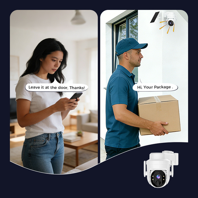 3PK Wireless Solar Security Camera WiFi Home Outdoor PTZ Camera Built-in Battery gallery