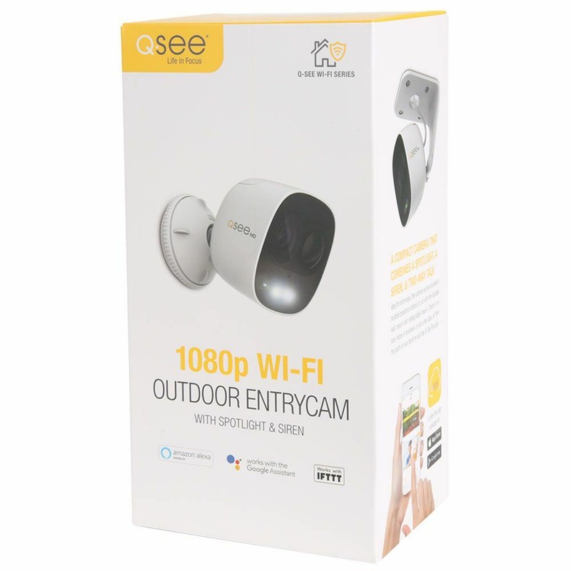 New Q-See Beacon 1080p Wi-Fi Outdoor Network Camera Spotlight & Siren – QCW2MPSL