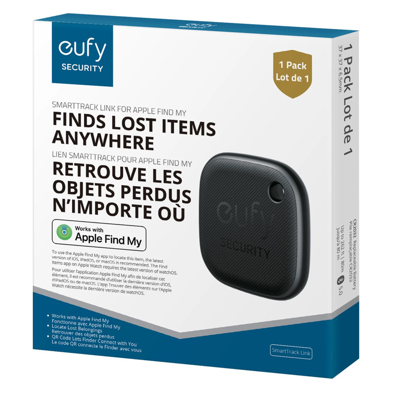 eufy SmartTrack Link, 2-Pack, iOS Only, E87B0011-4, Black, Brand New