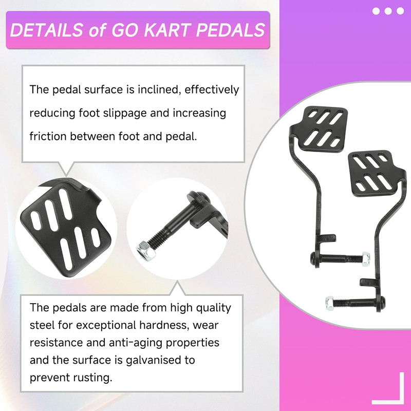 Go Kart Brake and Throttle Pedal Kit with 71" Throttle Cable Replacement for Go gallery