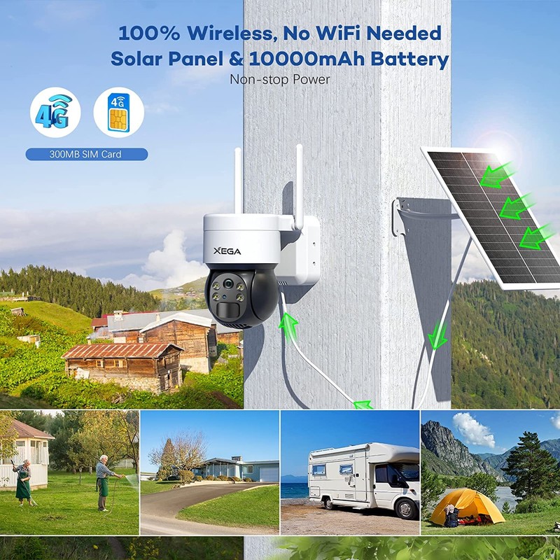 Xega 3G/4G LTE Cellular Security Camera Outdoor Solar Camera Wireless, XEGA-03 gallery