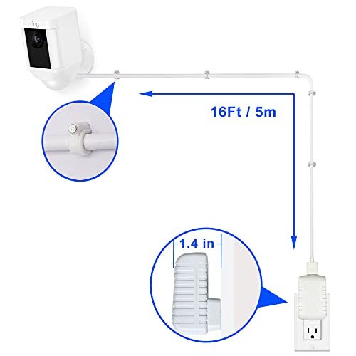 6Ft Charging Cable with Adapter for Ring Camera,Ring Power Cord for Ring Stick gallery