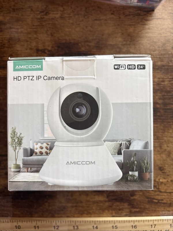 NIB Amiccom Baby Monitor HD Wifi Camera Security White Night Vision