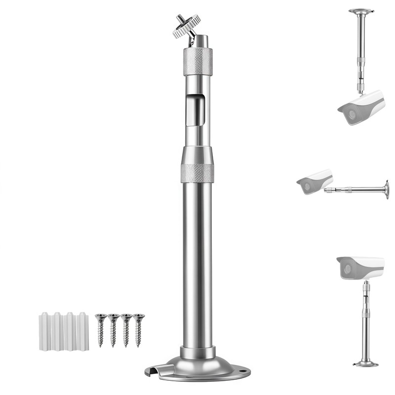 Silver Telescopic Mount Security Camera Bracket - 7.87"to 15.75" Adjustable |...