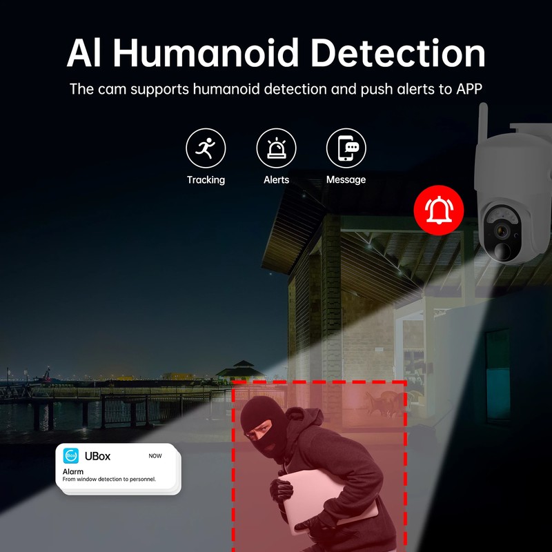 5MP Solar Battery Camera PTZ PIR Human Detection Night Vision Security Cameras gallery