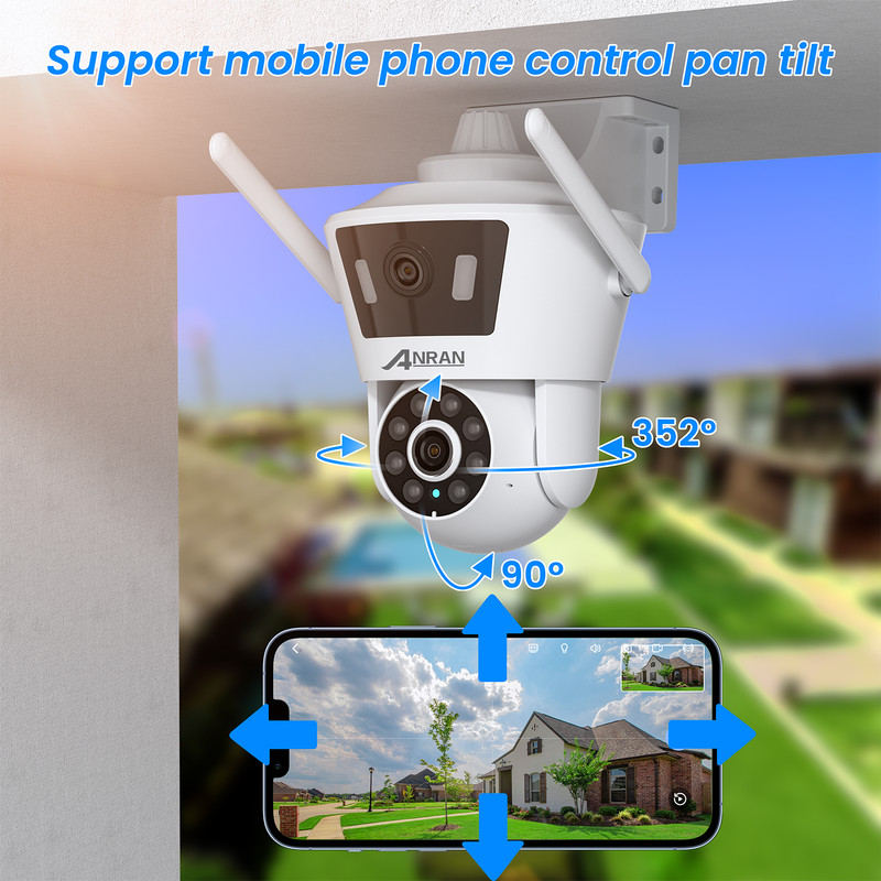 ANRAN 4MP Wireless Pan/Tilt Security Camera Outdoor Dual Lens WiFi Audio Cameras gallery