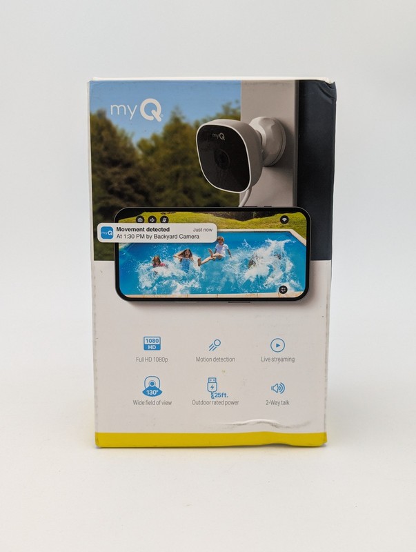 myQ Smart Indoor & Outdoor Wired Home Security Cameras | White | Lot of 3 gallery