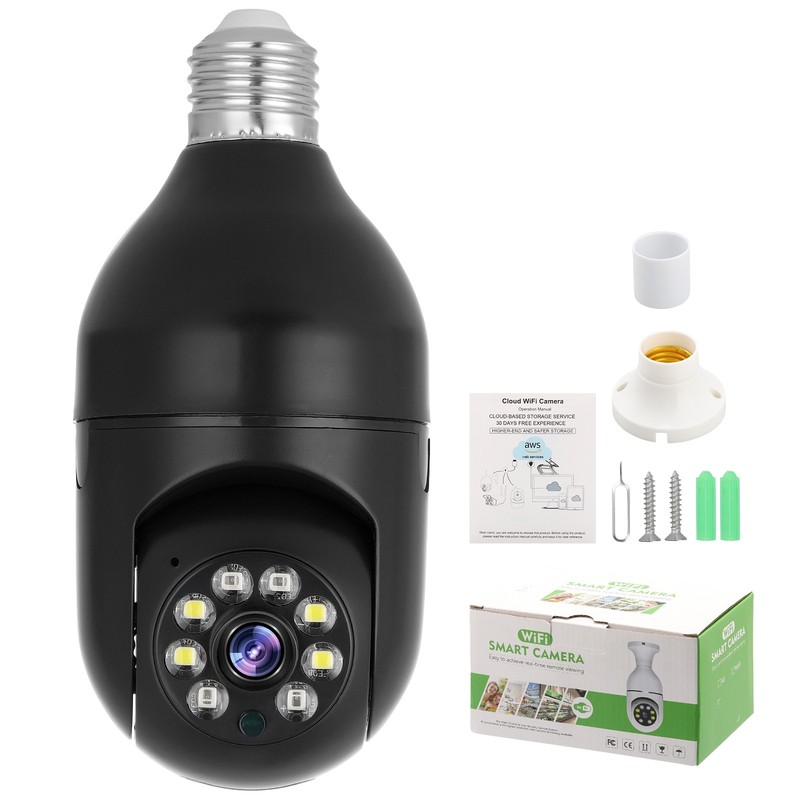360 Degree HD 1MP Camera Smart Home Black Bulb Dome Camera Surveillance Security