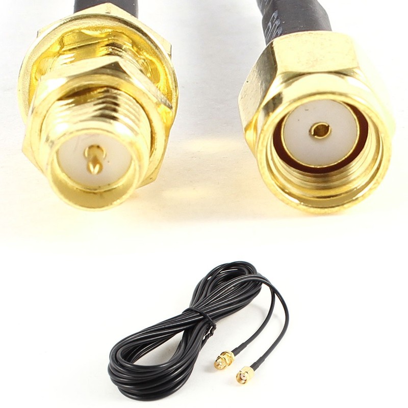 RP-SMA Male To Female Low-loss Wifi Antenna Connector Extension Cable Black 6M