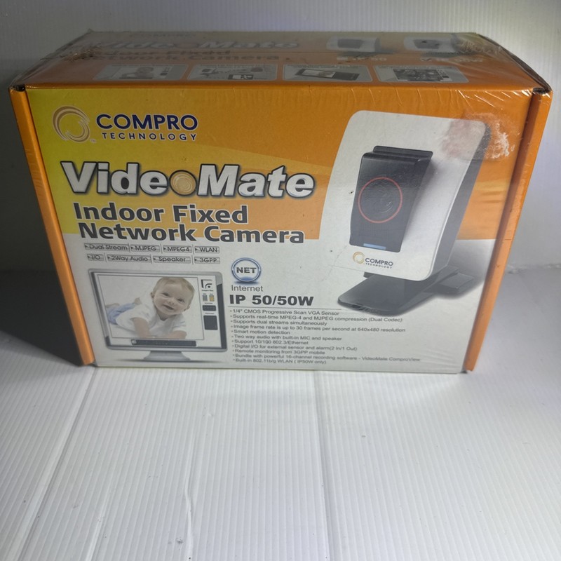 Compro IP 50W Video Mate Indoor Fixed Network Camera Security Camera SEALED