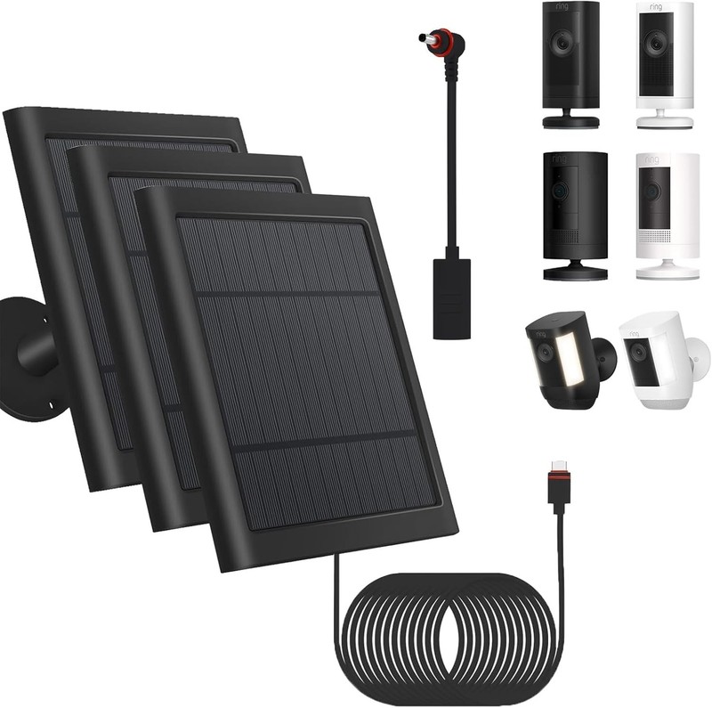 3 Pack – Solar Panel for Security Camera Spotlight Cam Plus/Pro(Battery) Stick u